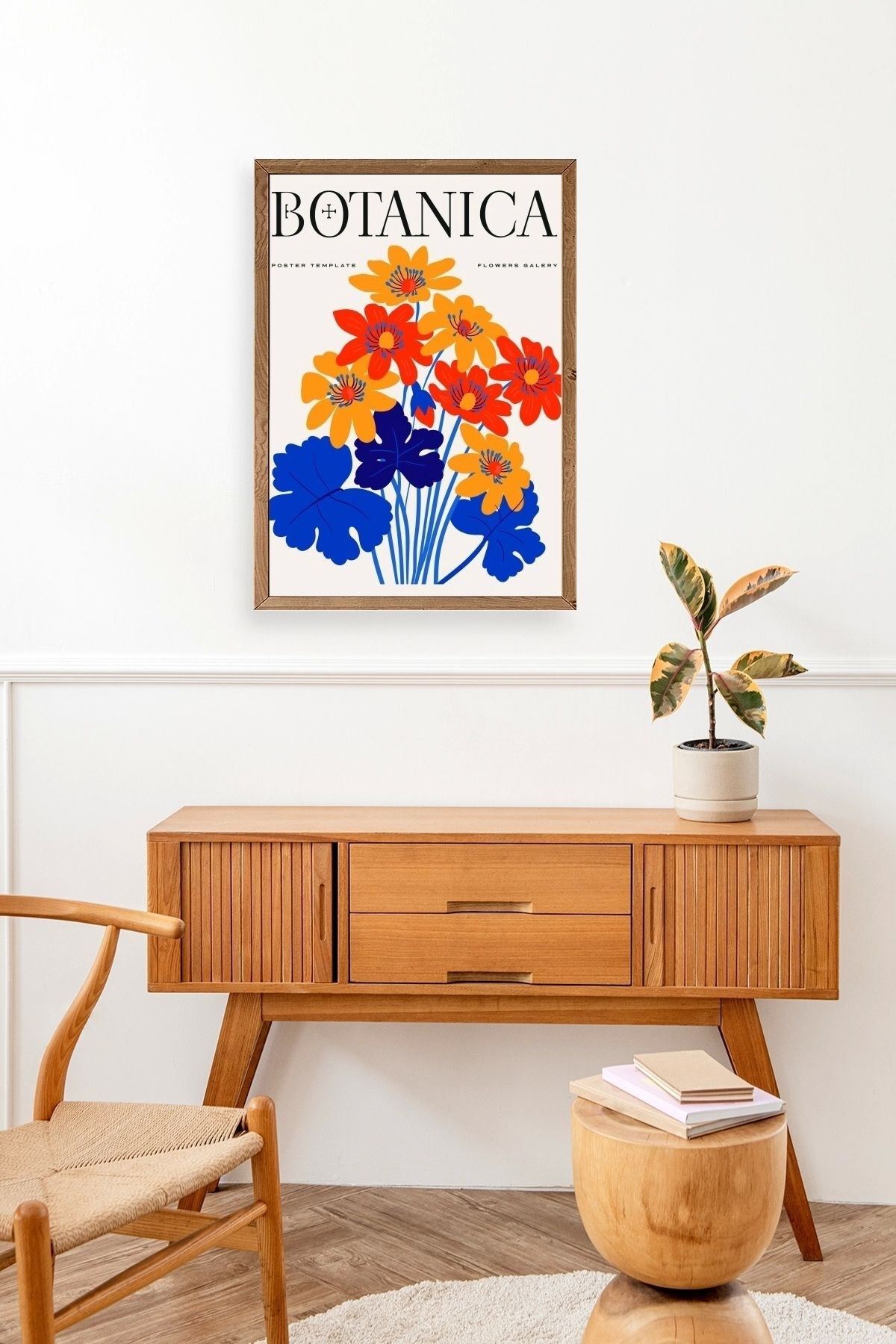 Çiçekler Ahşap Çerçeveli Tablo 23 x 30