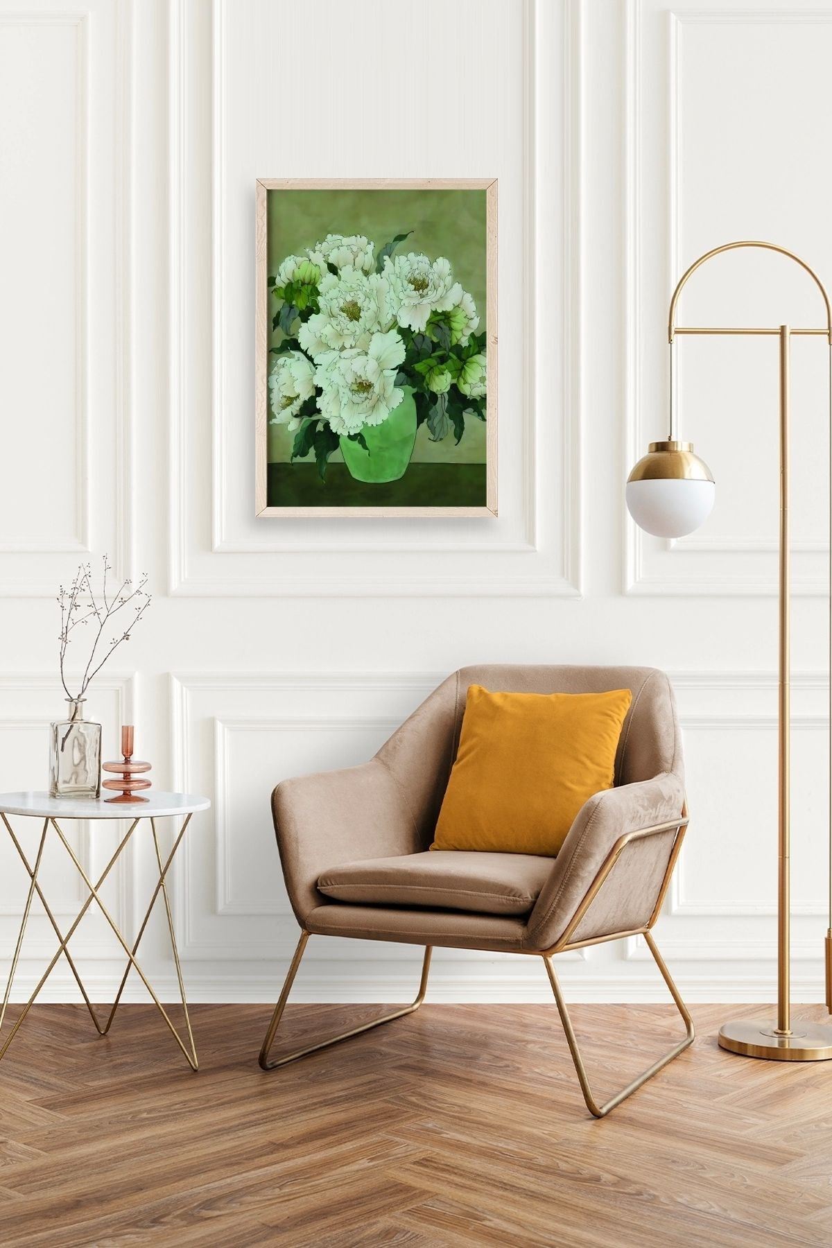 Çiçekler Ahşap Çerçeveli Tablo 23 x 30