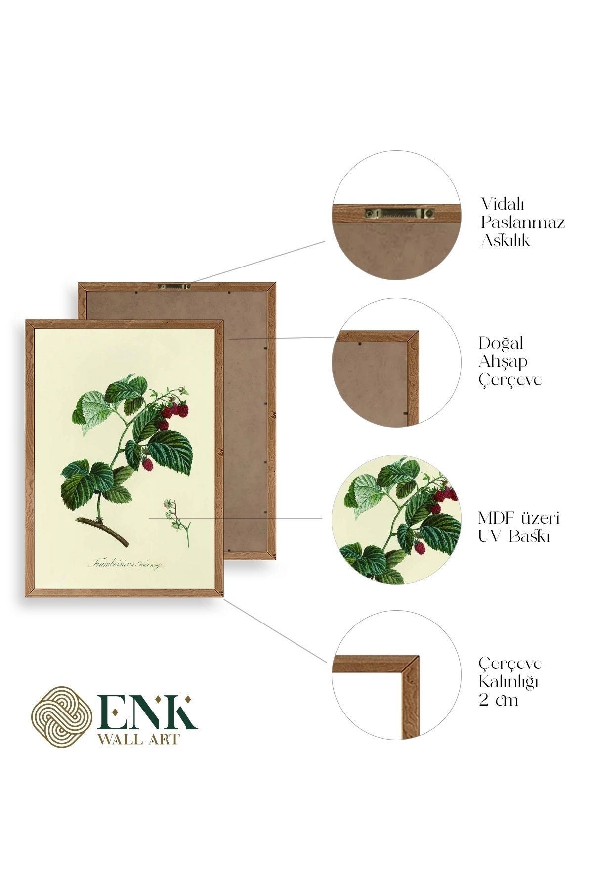 Yaprak Ahşap Çerçeveli Tablo 17 x 23