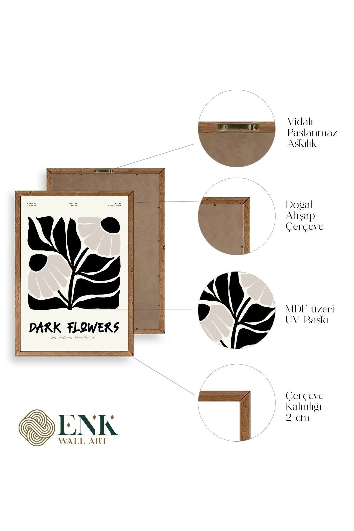 Çiçek Ahşap Çerçeveli Tablo 30 x 42