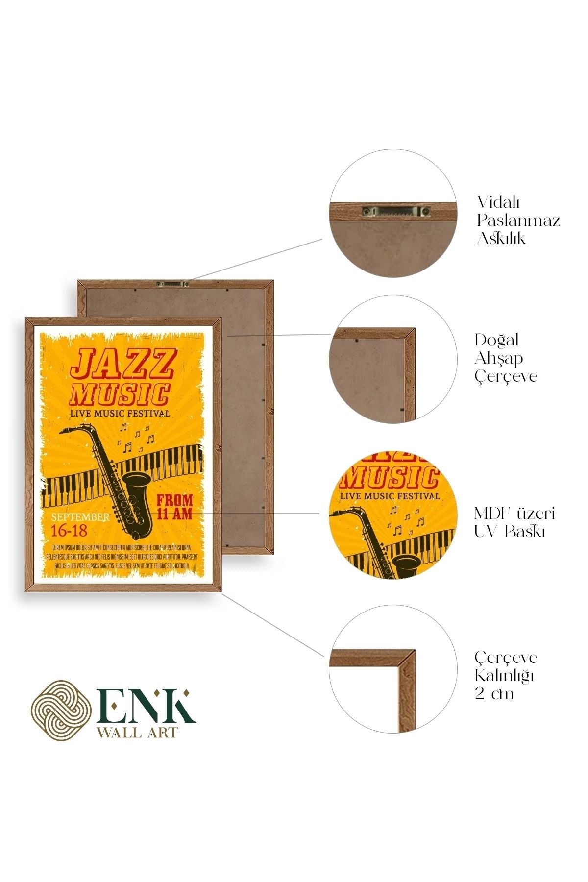 Jazz Ahşap Çerçeveli Tablo 17 x 23