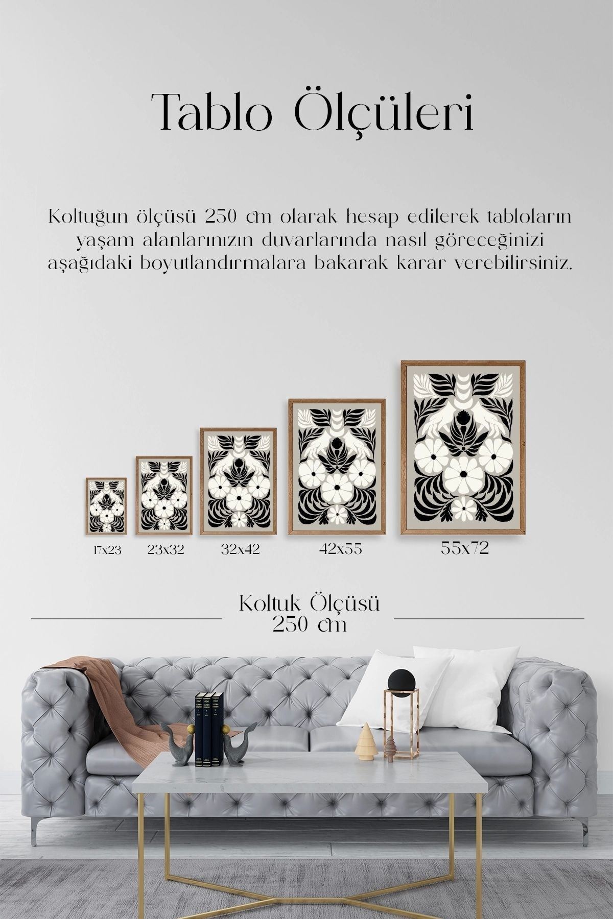 Çiçek Ahşap Çerçeveli Tablo 30 x 42