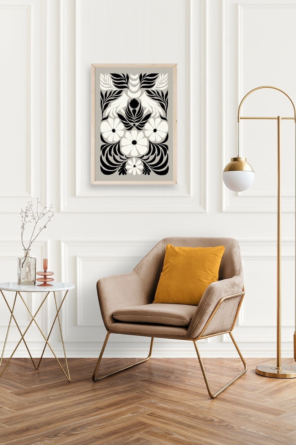 Çiçek Ahşap Çerçeveli Tablo 23 x 30