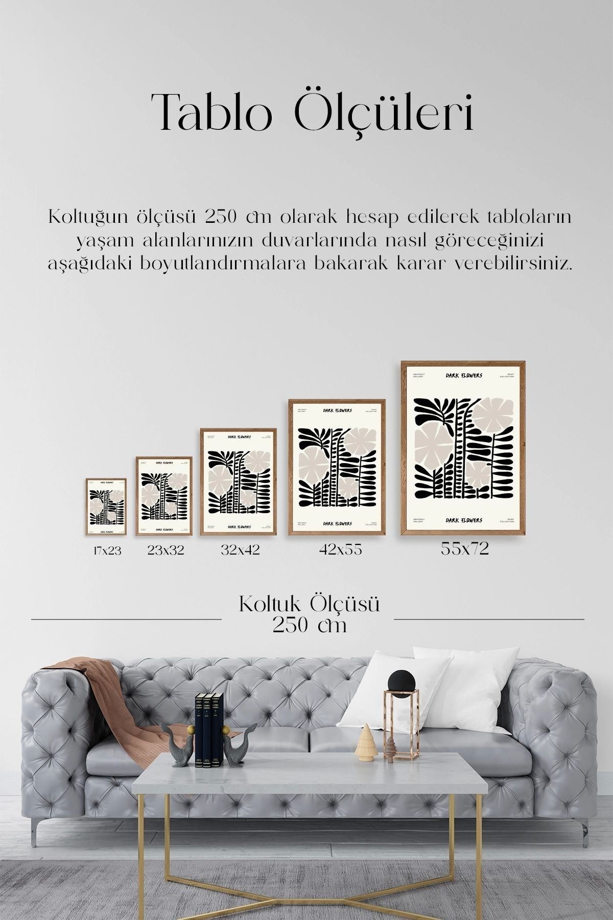 Çiçek Ahşap Çerçeveli Tablo 50 x 70