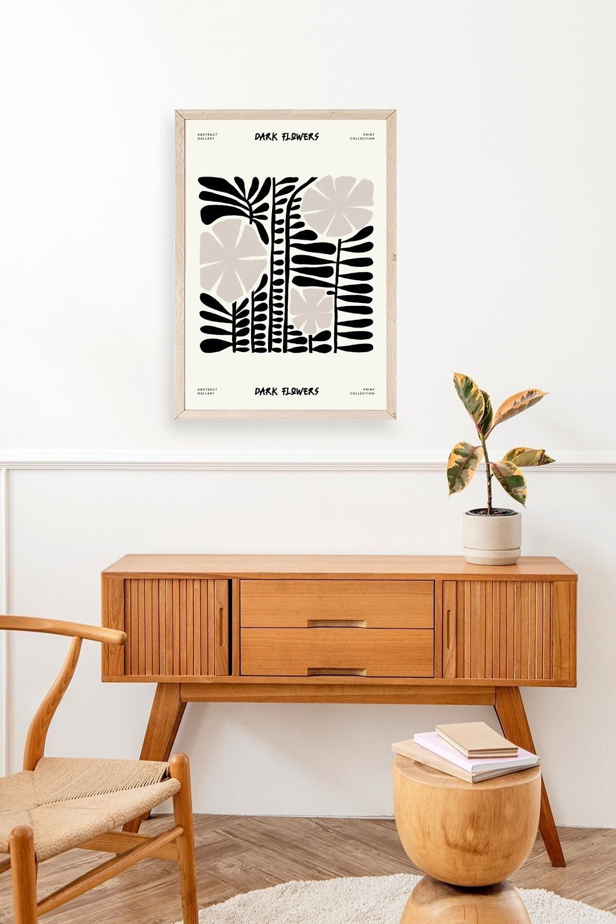 Çiçek Ahşap Çerçeveli Tablo 30 x 42