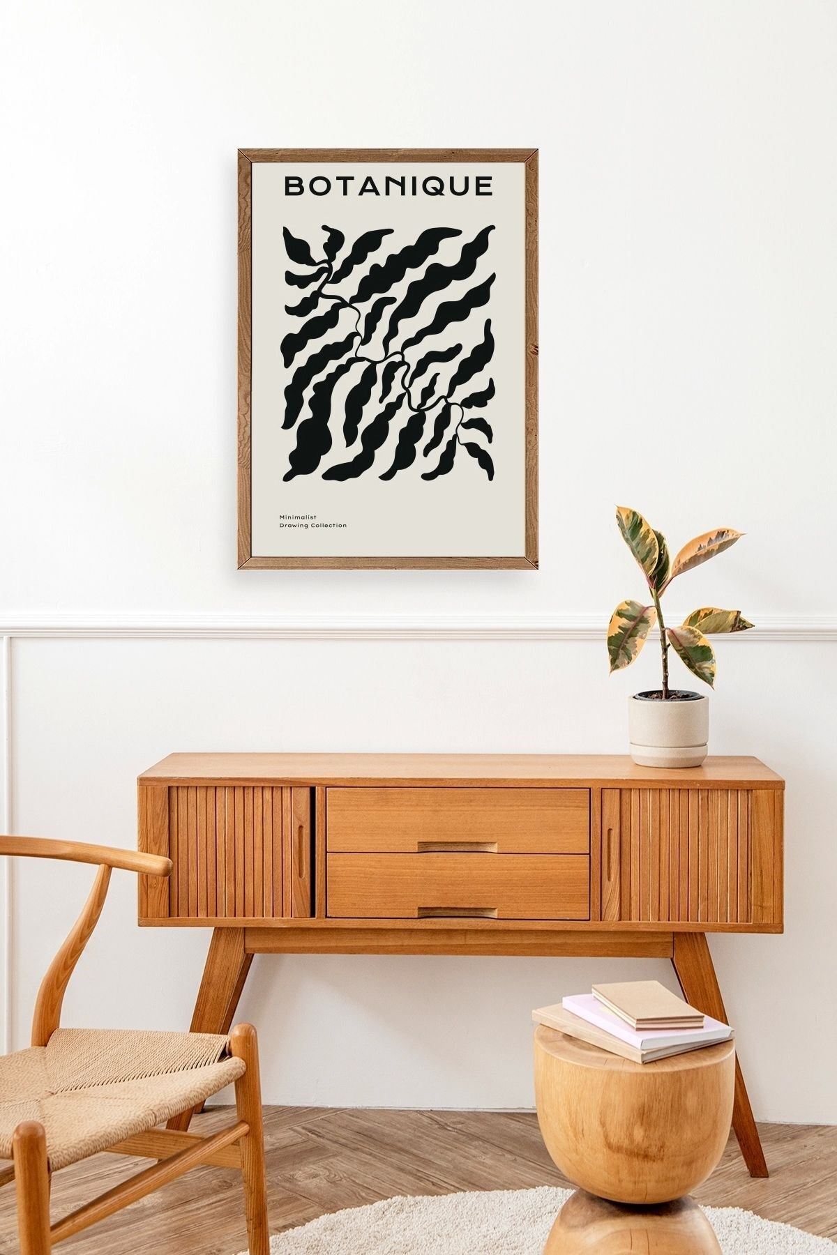 Soyut Ahşap Çerçeveli Tablo 50 x 70