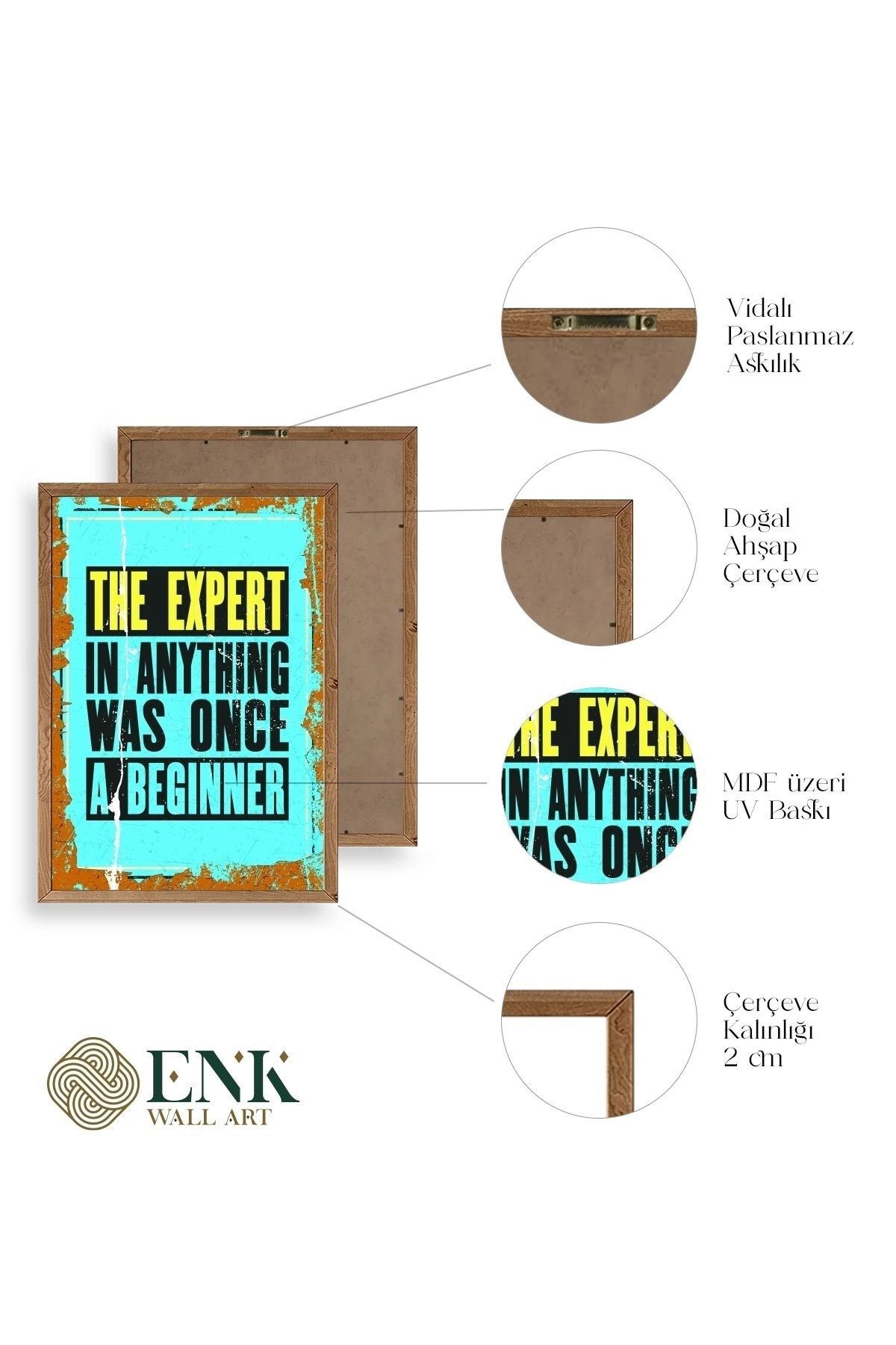 Motto Ahşap Çerçeveli Tablo 50 x 70