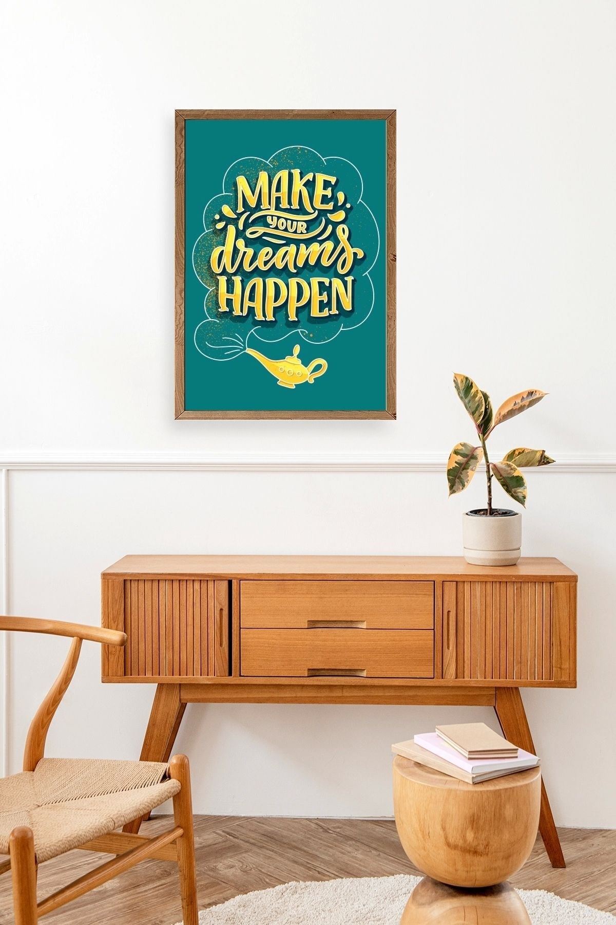 Motto Ahşap Çerçeveli Tablo 30 x 42