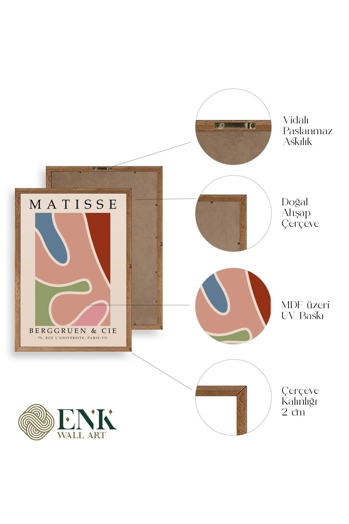 Modern Ahşap Çerçeveli Tablo 23 x 30