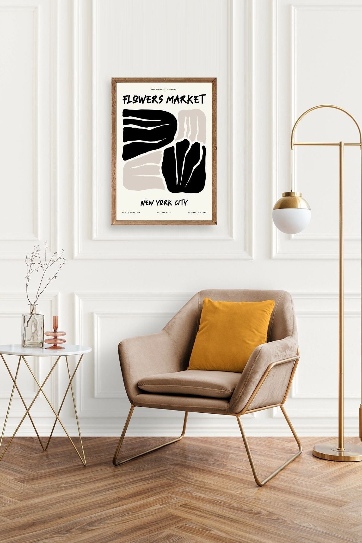 Çiçek Ahşap Çerçeveli Tablo 17 x 23