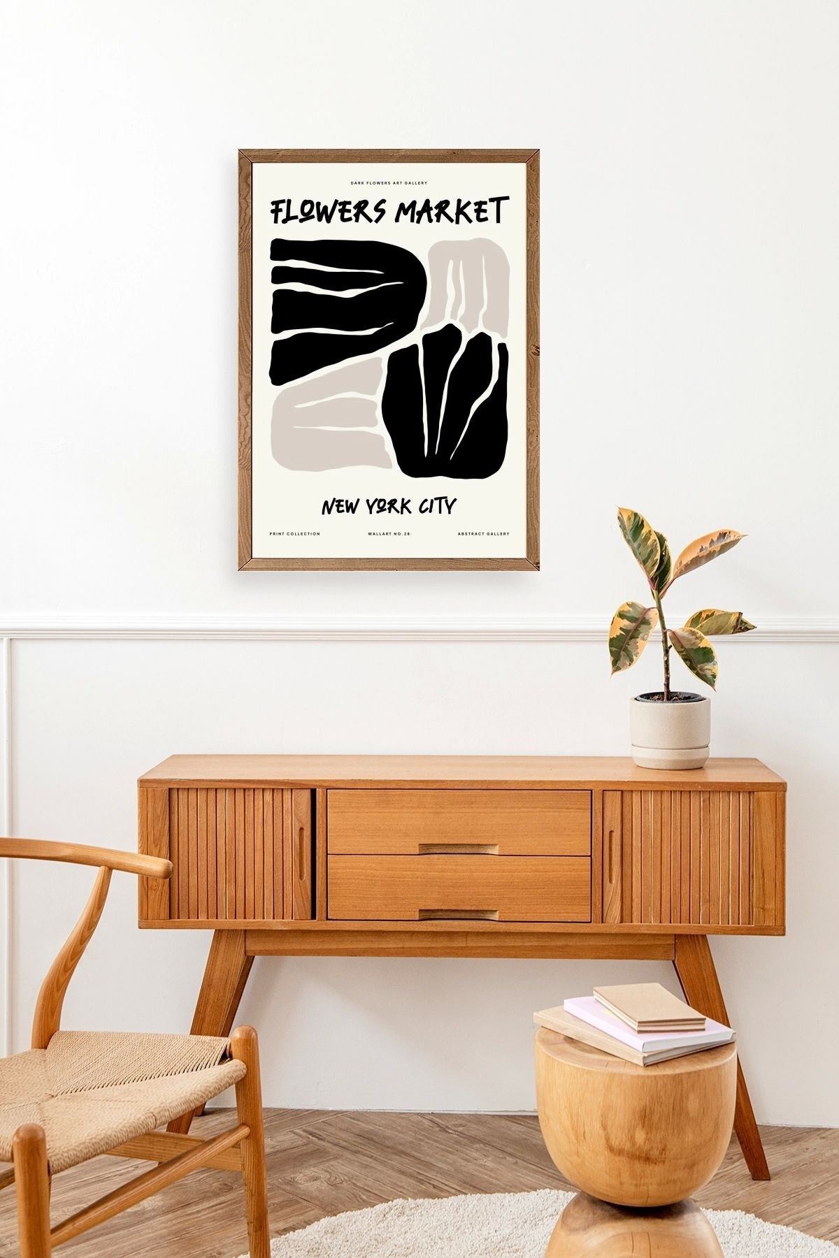 Çiçek Ahşap Çerçeveli Tablo 17 x 23