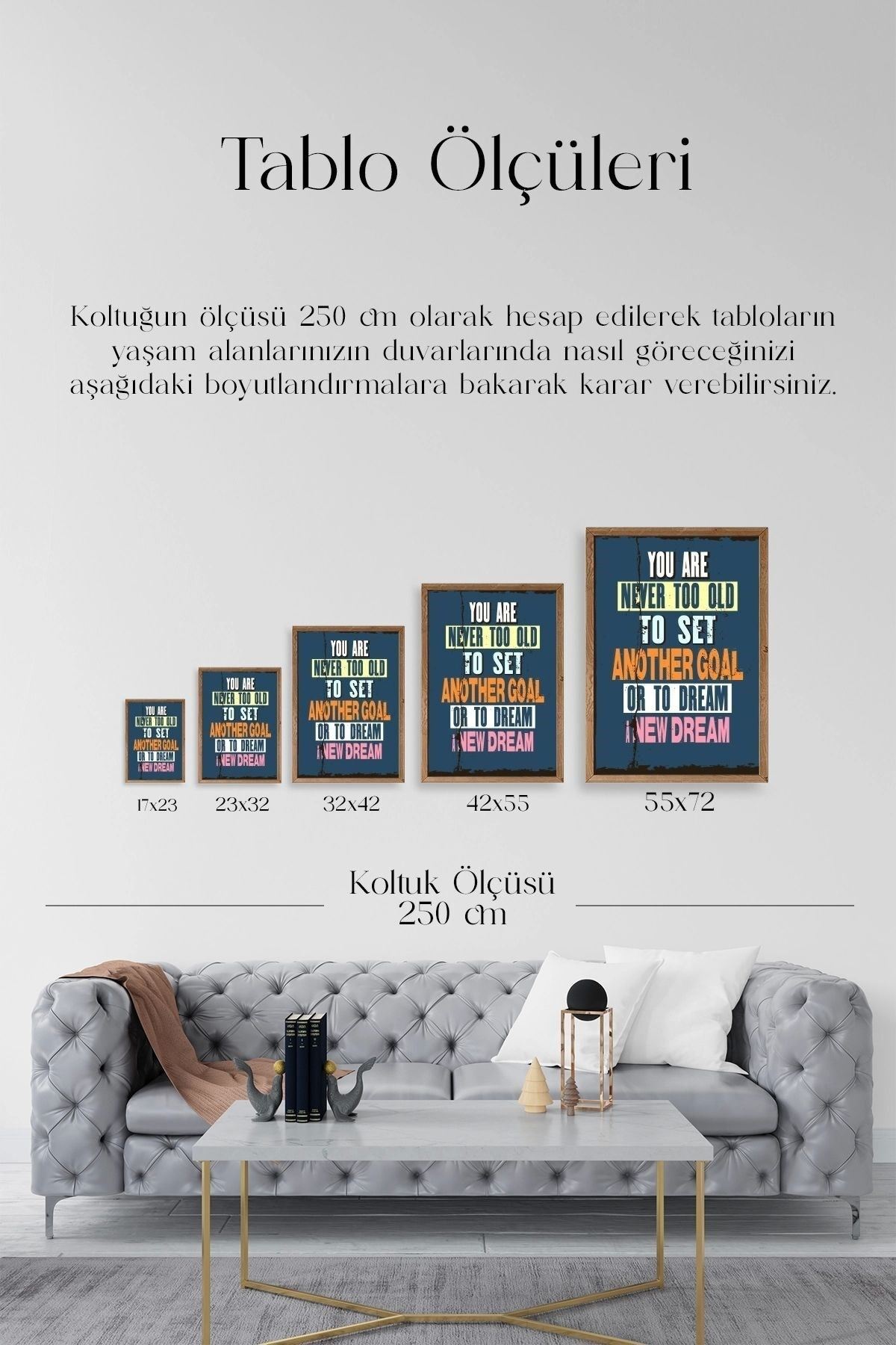 Motto Ahşap Çerçeveli Tablo 30 x 42