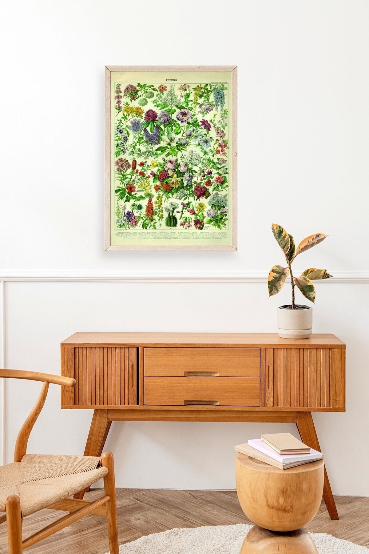 Çiçekler Ahşap Çerçeveli Tablo 17 x 23