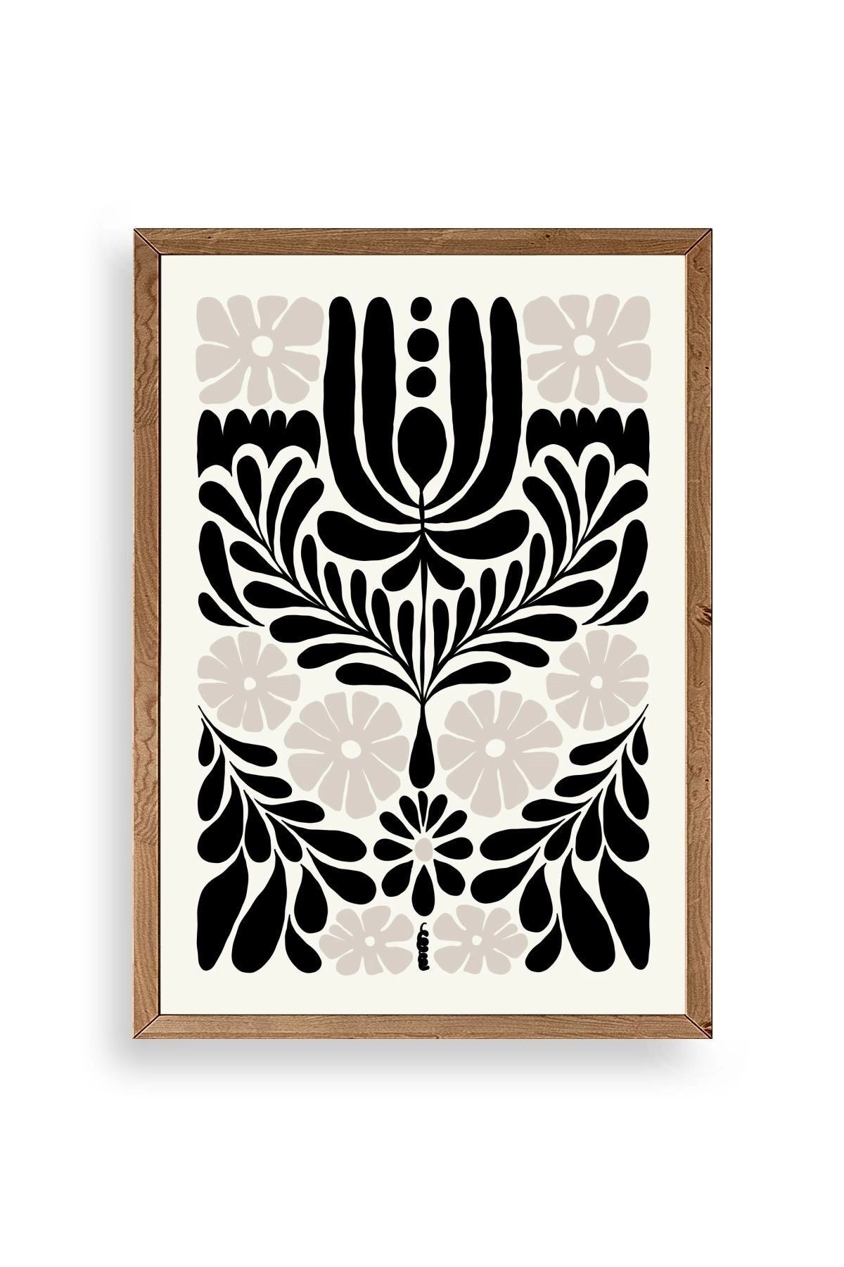 Çiçek Ahşap Çerçeveli Tablo 50 x 70