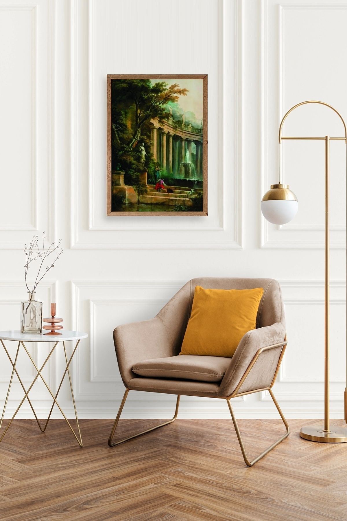 Yapraklar Ahşap Çerçeveli Tablo 30 x 42