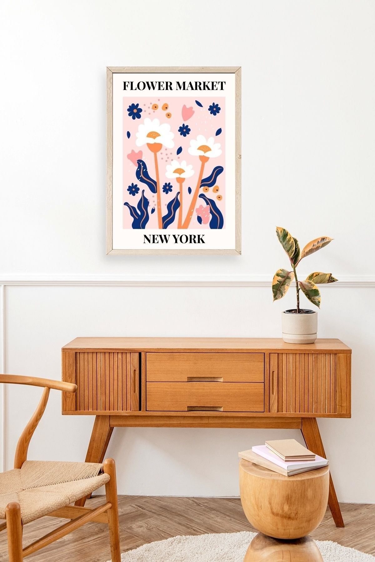 Çiçek Ahşap Çerçeveli Tablo 23 x 30