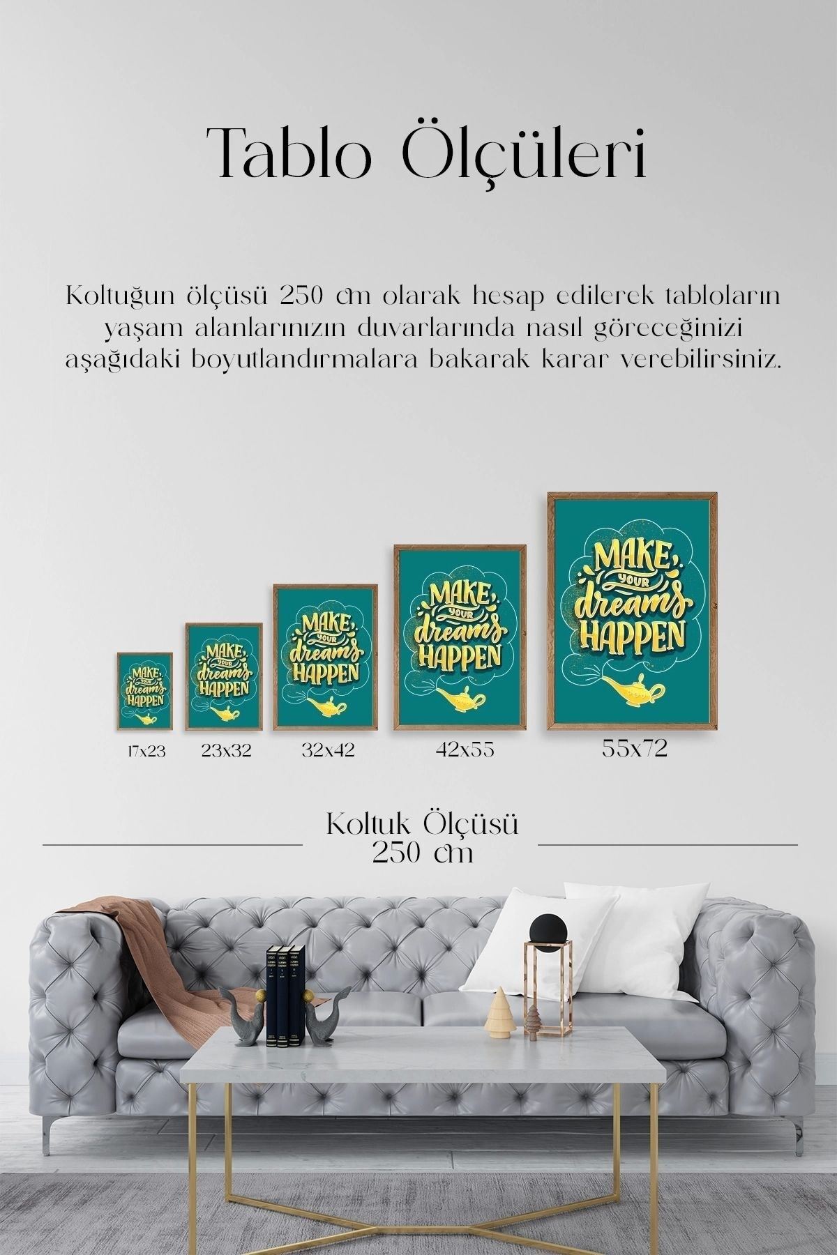 Motto Ahşap Çerçeveli Tablo 17 x 23