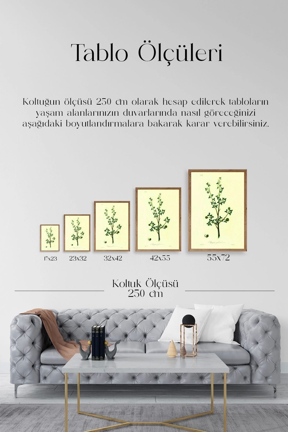 Yapraklar Ahşap Çerçeveli Tablo 17 x 23