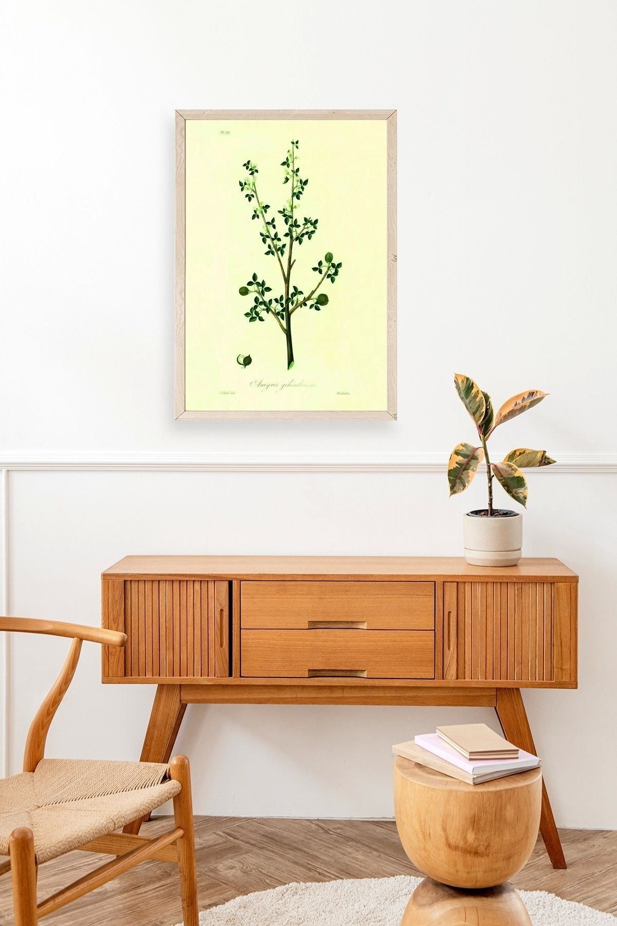 Yapraklar Ahşap Çerçeveli Tablo 23 x 30