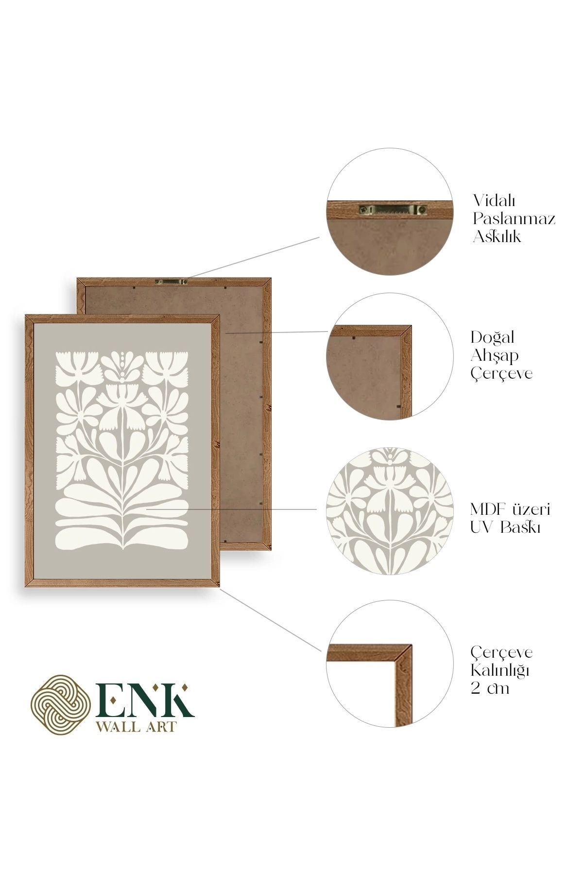 Desen Ahşap Çerçeveli Tablo 30 x 42