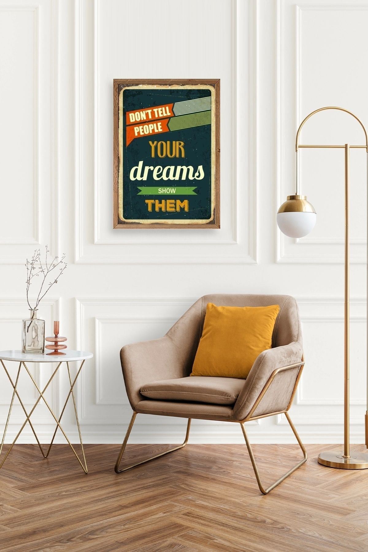 Motto Ahşap Çerçeveli Tablo 23 x 30