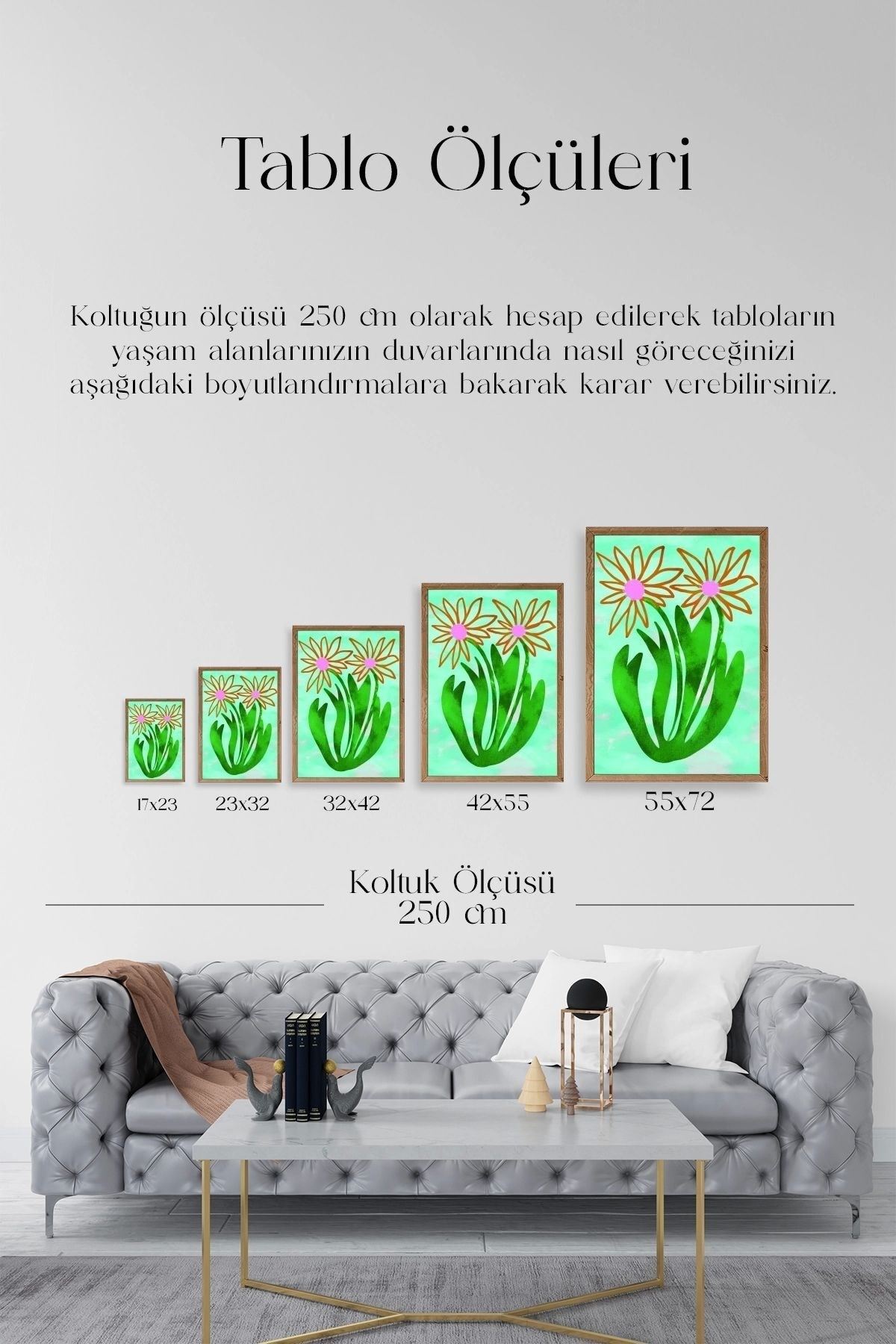 Çiçekler Ahşap Çerçeveli Tablo 23 x 30