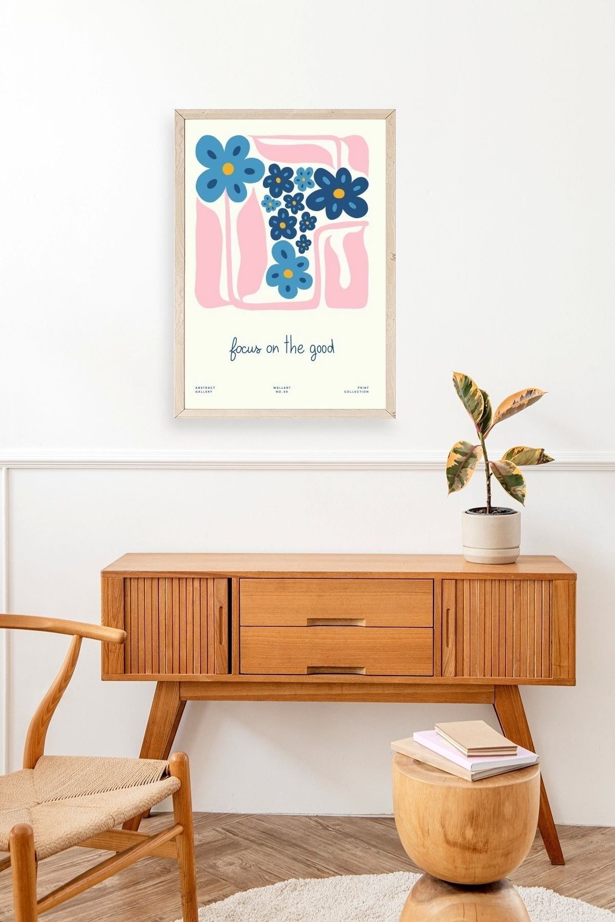 Çiçekler Ahşap Çerçeveli Tablo 23 x 30