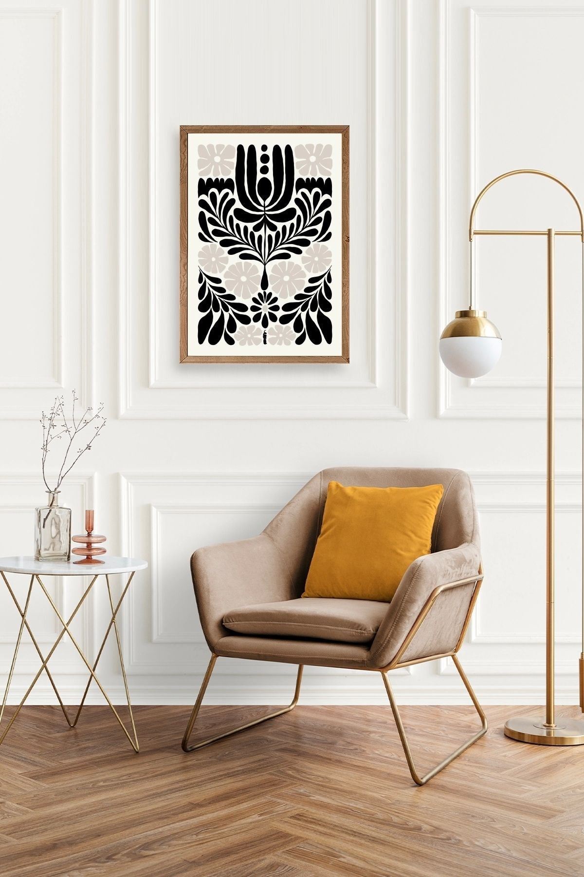 Çiçek Ahşap Çerçeveli Tablo 23 x 30