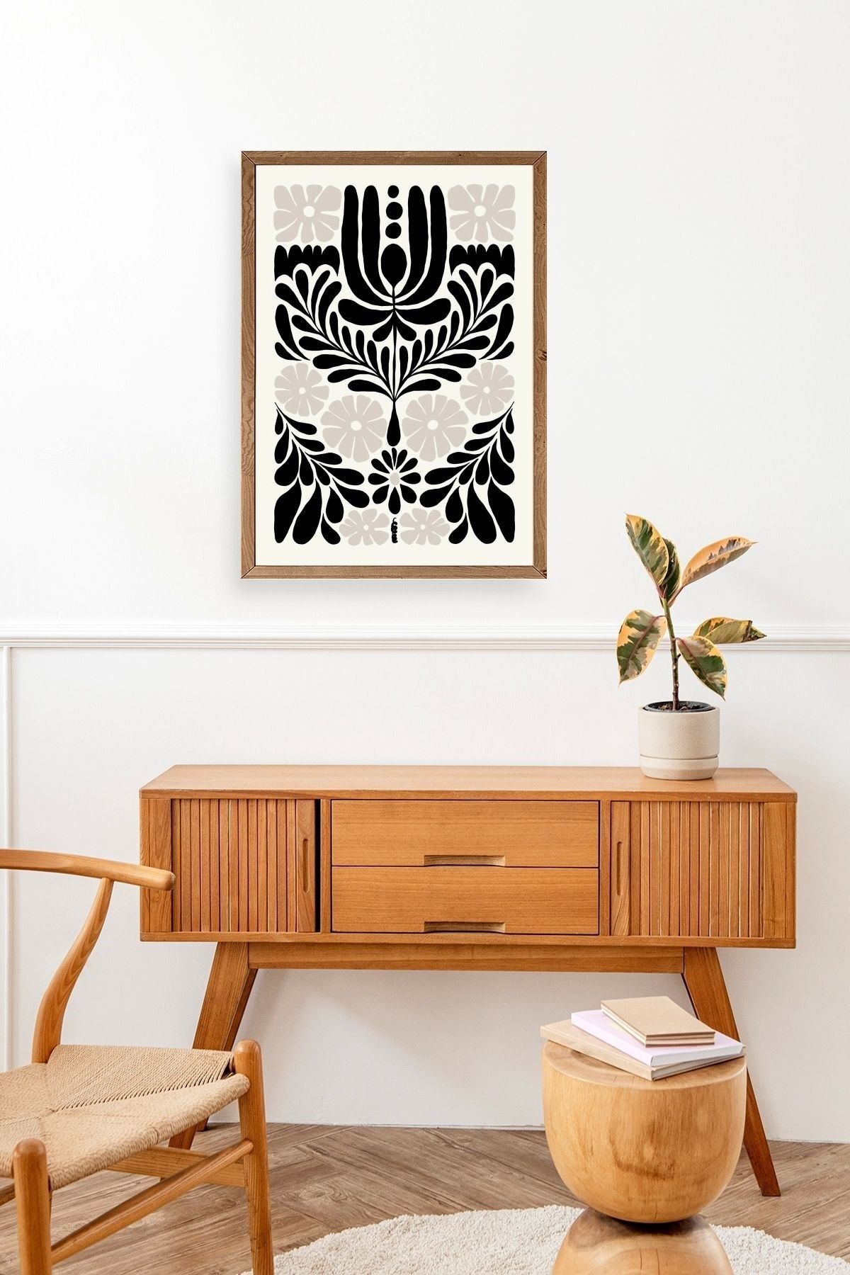 Çiçek Ahşap Çerçeveli Tablo 23 x 30