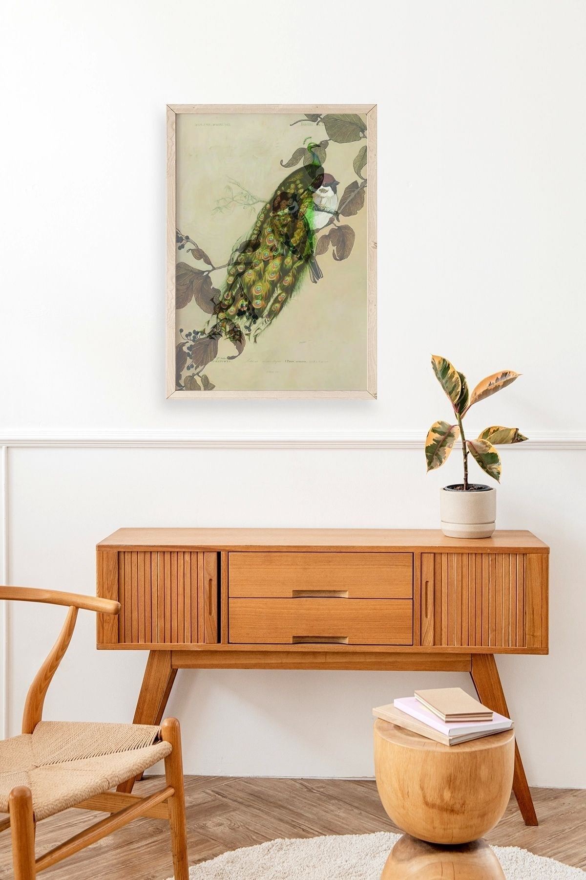 Kuş Ahşap Çerçeveli Tablo 17 x 23