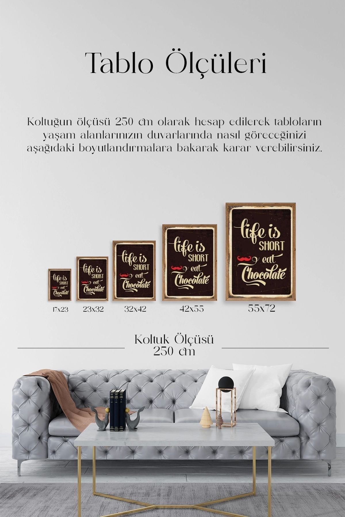 Motto Ahşap Çerçeveli Tablo 50 x 70