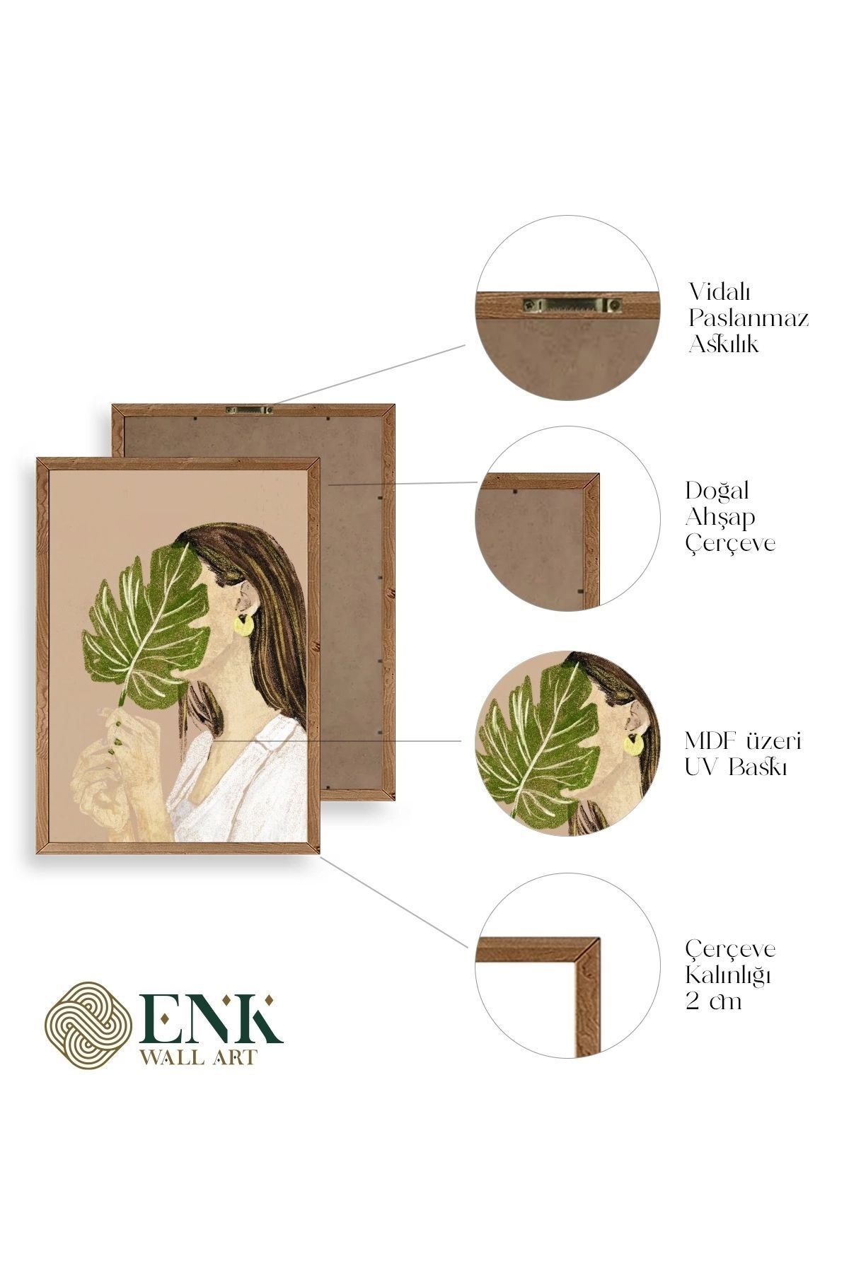 Kadın Ahşap Çerçeveli Tablo 50 x 70