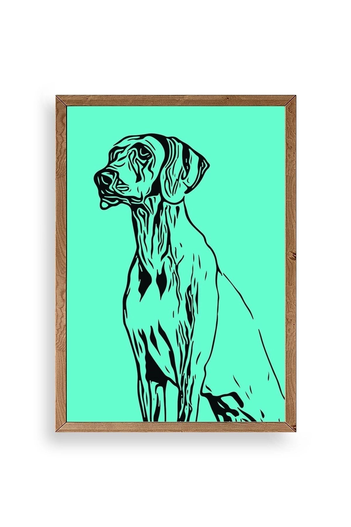 Köpek Ahşap Çerçeveli Tablo 50 x 70