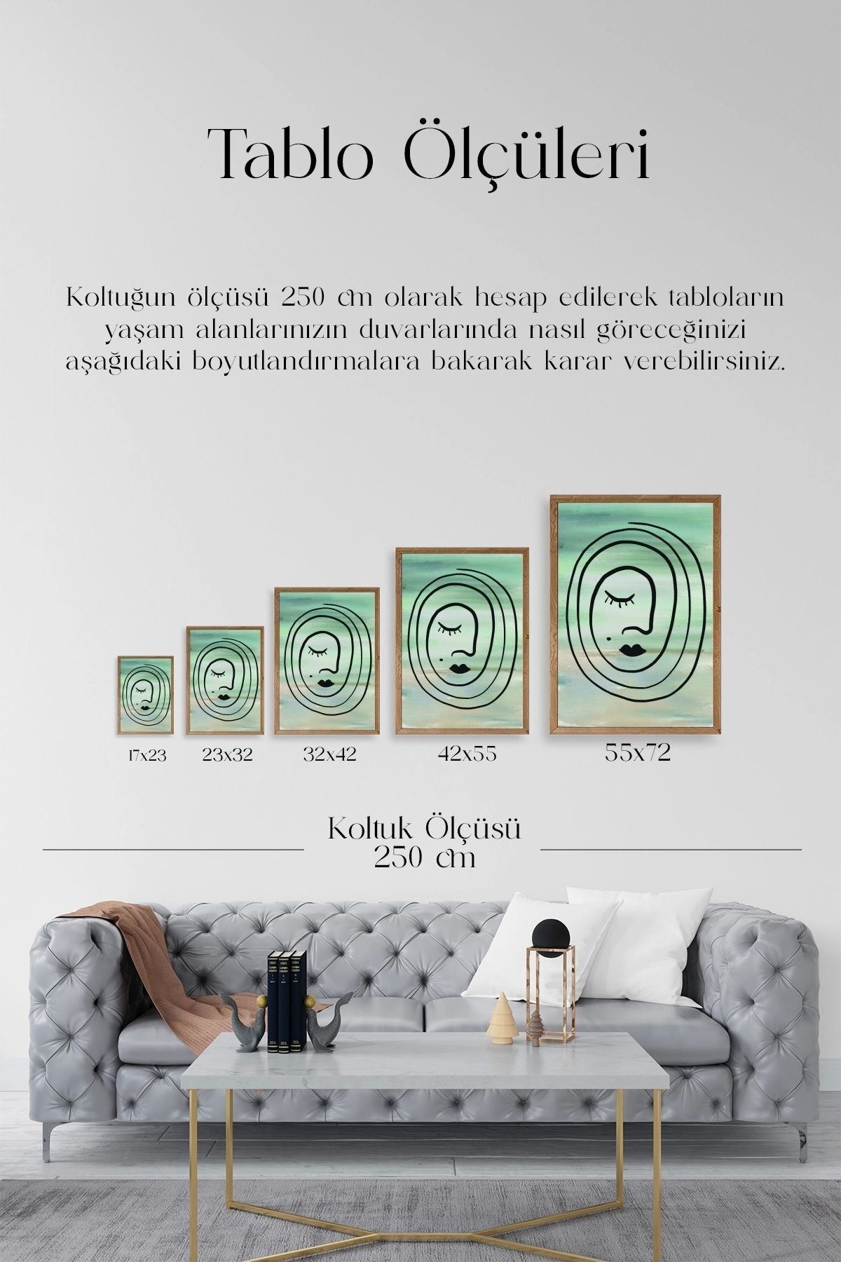 Soyut Ahşap Çerçeveli Tablo 17 x 23