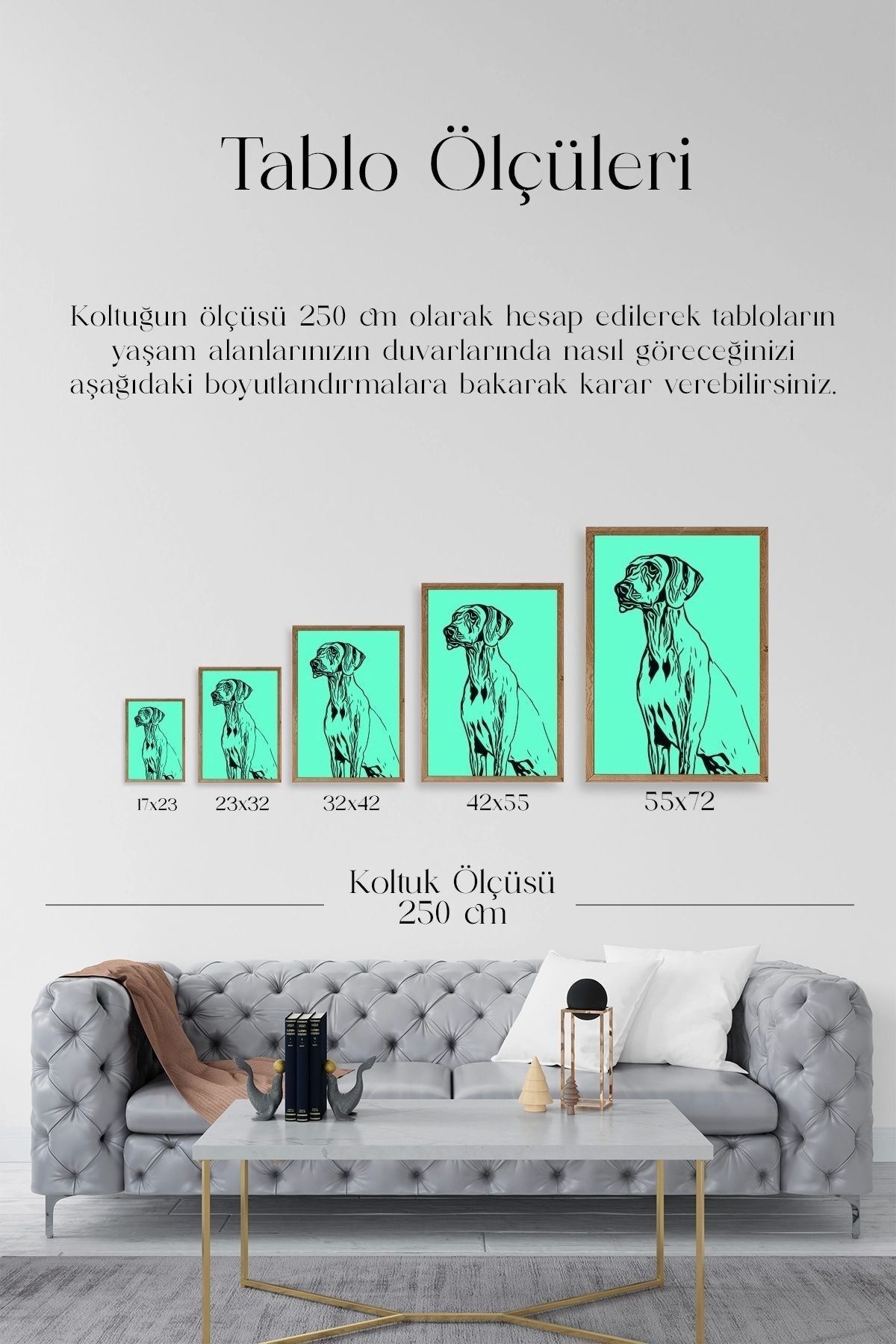 Köpek Ahşap Çerçeveli Tablo 50 x 70