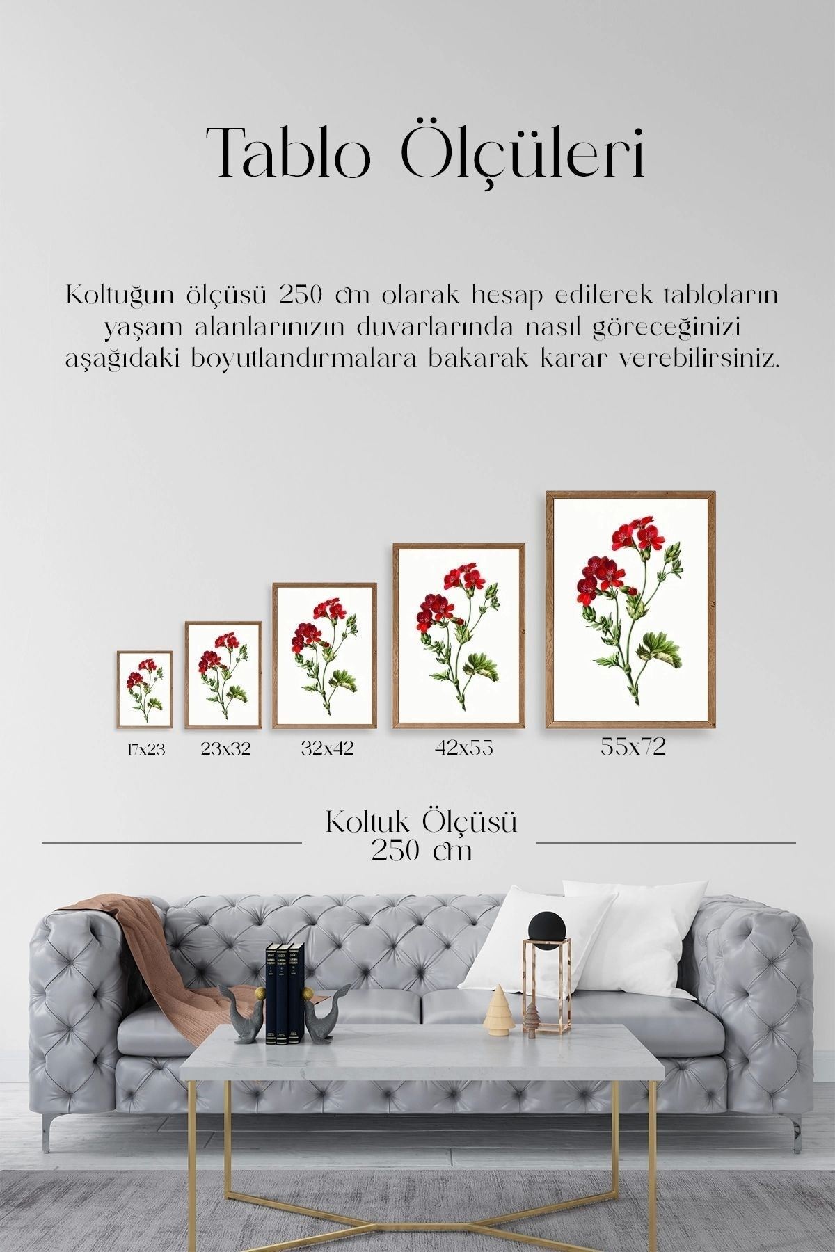 Çiçekler Ahşap Çerçeveli Tablo 23 x 30