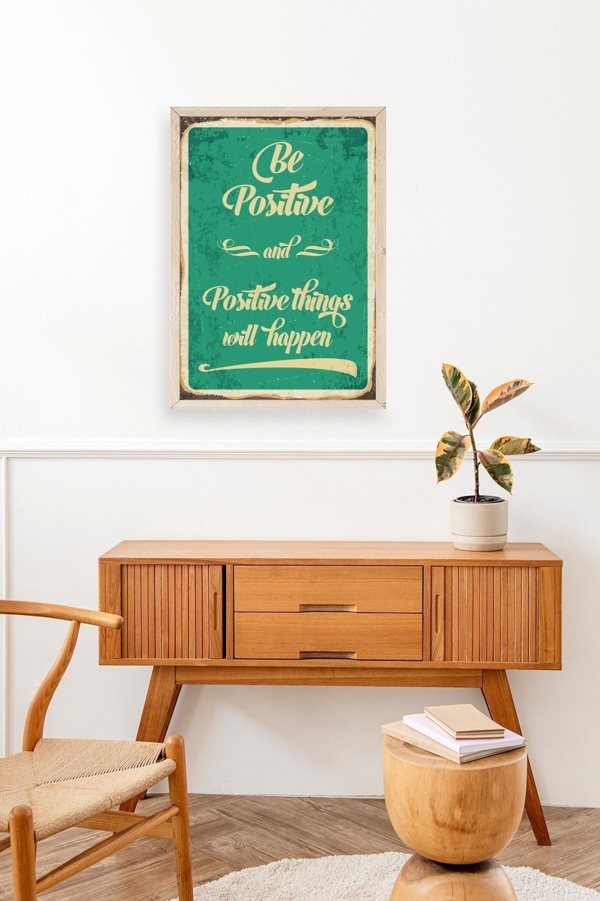 Motto Ahşap Çerçeveli Tablo 30 x 42