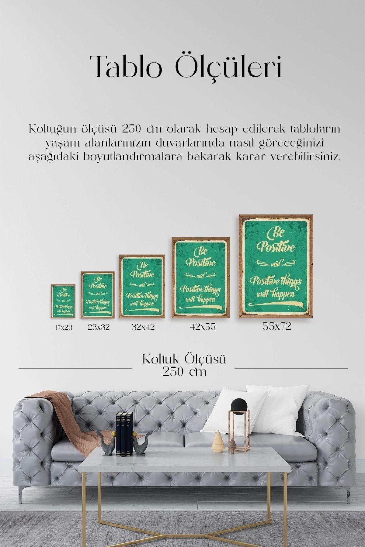 Motto Ahşap Çerçeveli Tablo 23 x 30