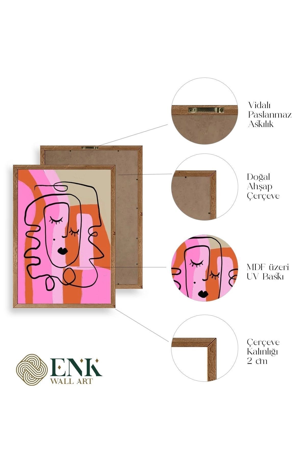 Motto Ahşap Çerçeveli Tablo 30 x 42