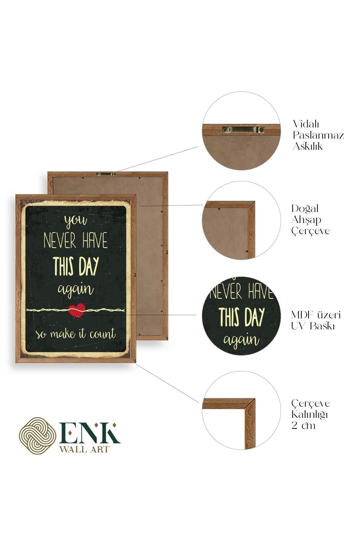 Motto Ahşap Çerçeveli Tablo 23 x 30