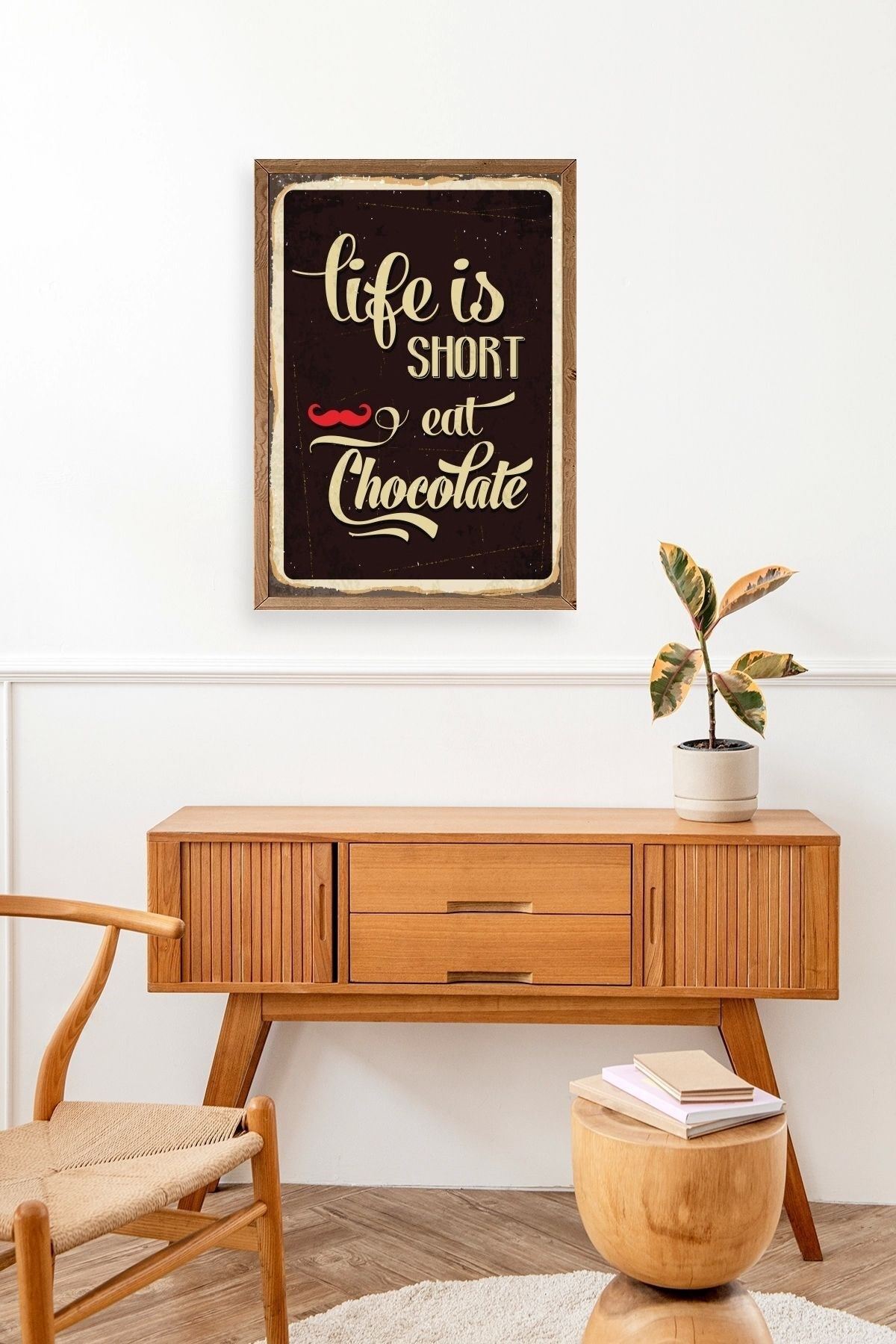 Motto Ahşap Çerçeveli Tablo 30 x 42