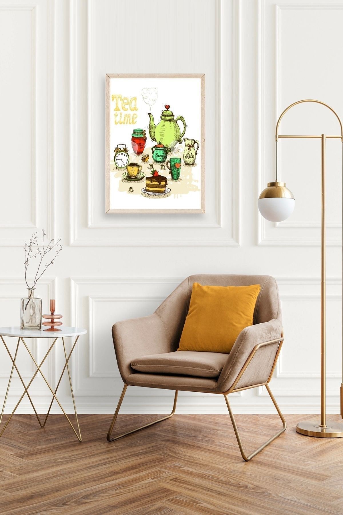 Çay Vakti Ahşap Çerçeveli Tablo 17 x 23