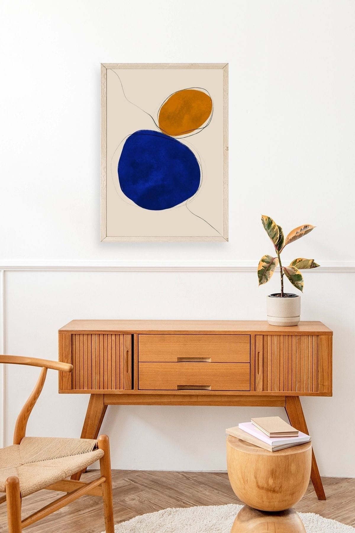 Soyut Ahşap Çerçeveli Tablo 17 x 23