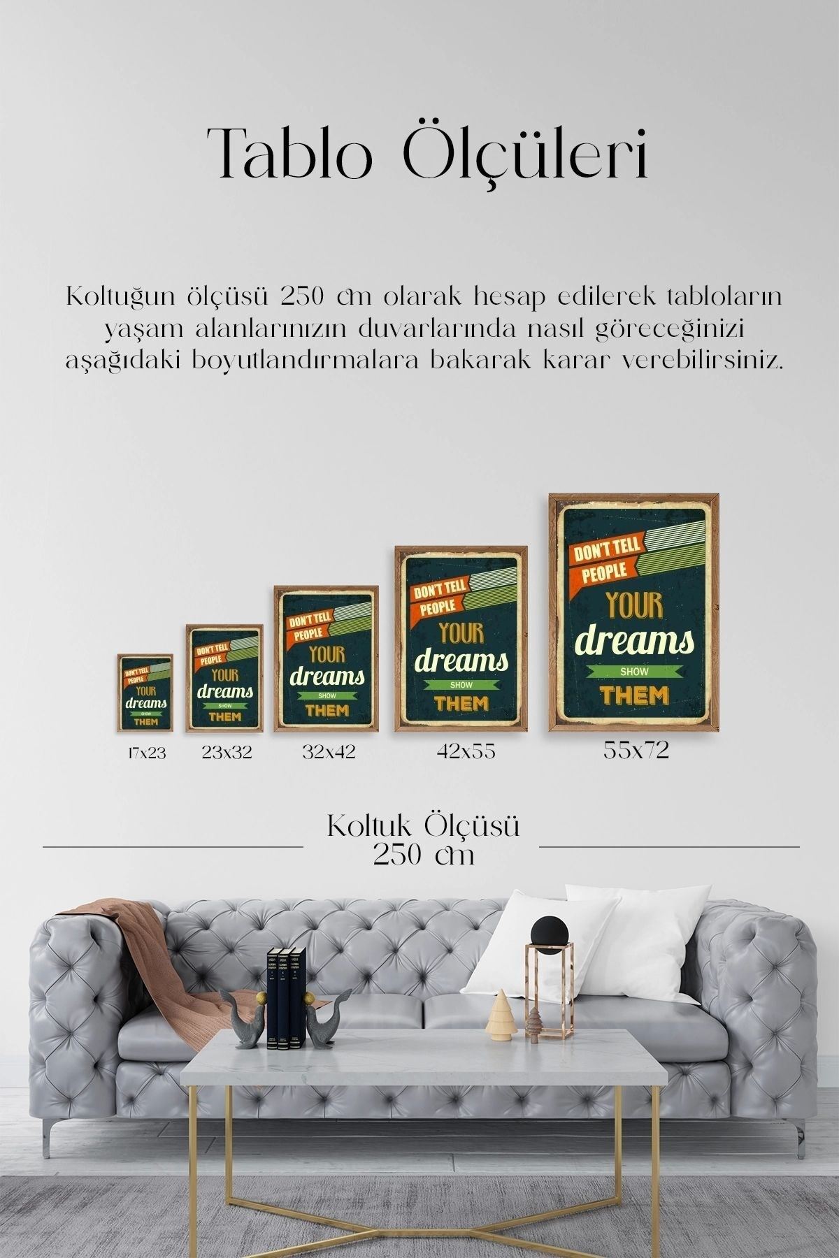 Motto Ahşap Çerçeveli Tablo 30 x 42