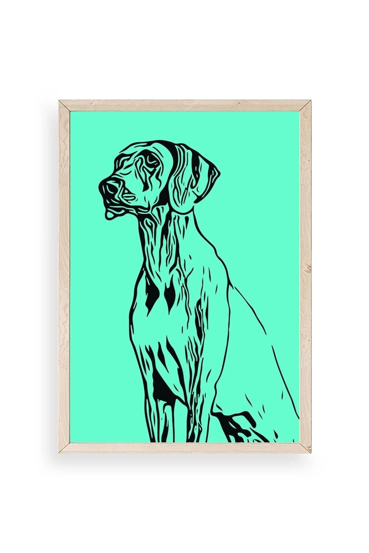 Köpek Ahşap Çerçeveli Tablo 50 x 70