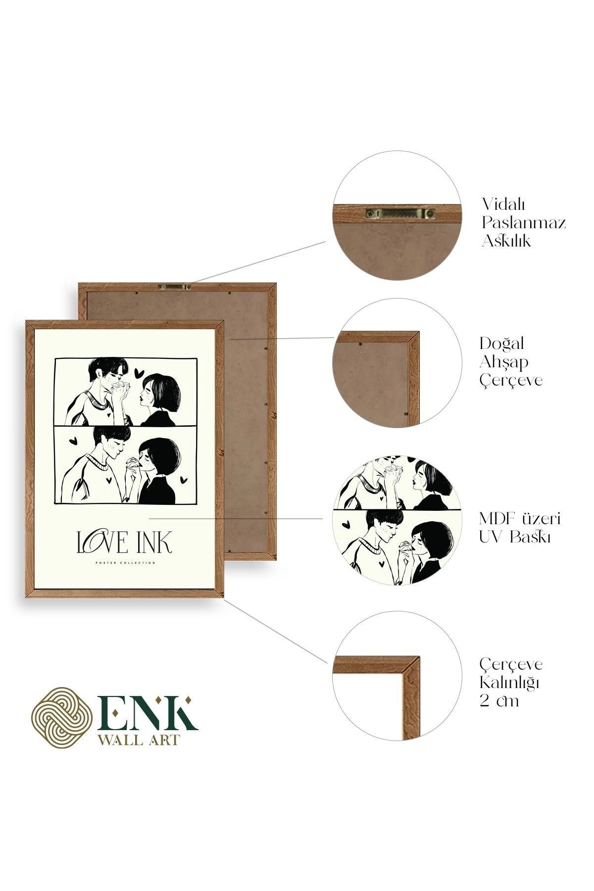 Love Ahşap Çerçeveli Tablo 30 x 42