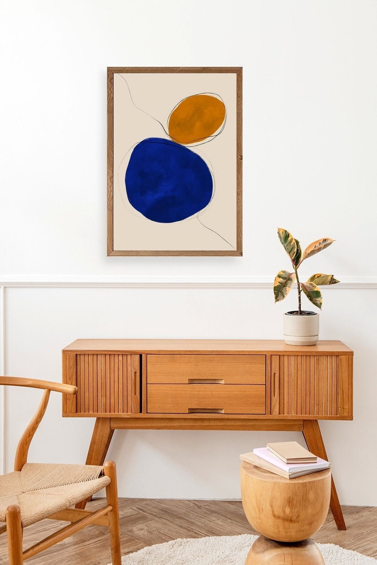 Soyut Ahşap Çerçeveli Tablo 23 x 30