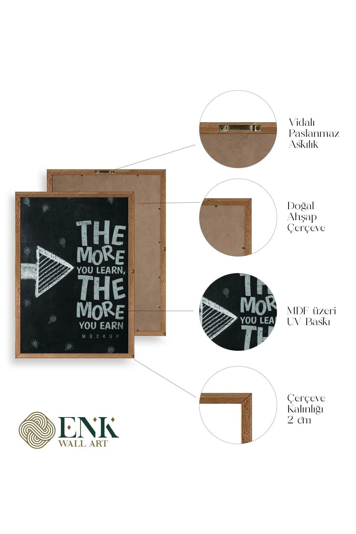 Motto Ahşap Çerçeveli Tablo 50 x 70