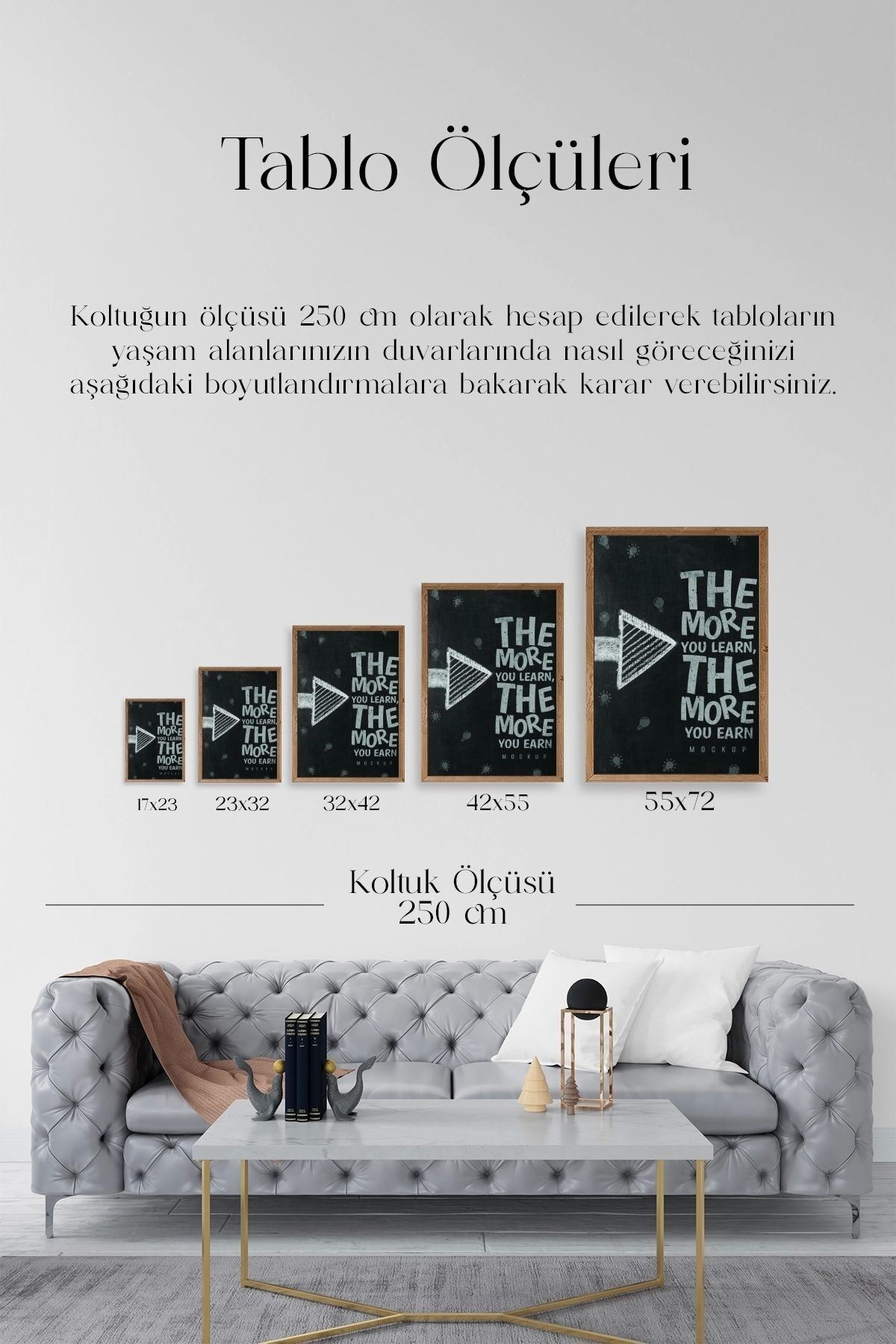 Motto Ahşap Çerçeveli Tablo 50 x 70
