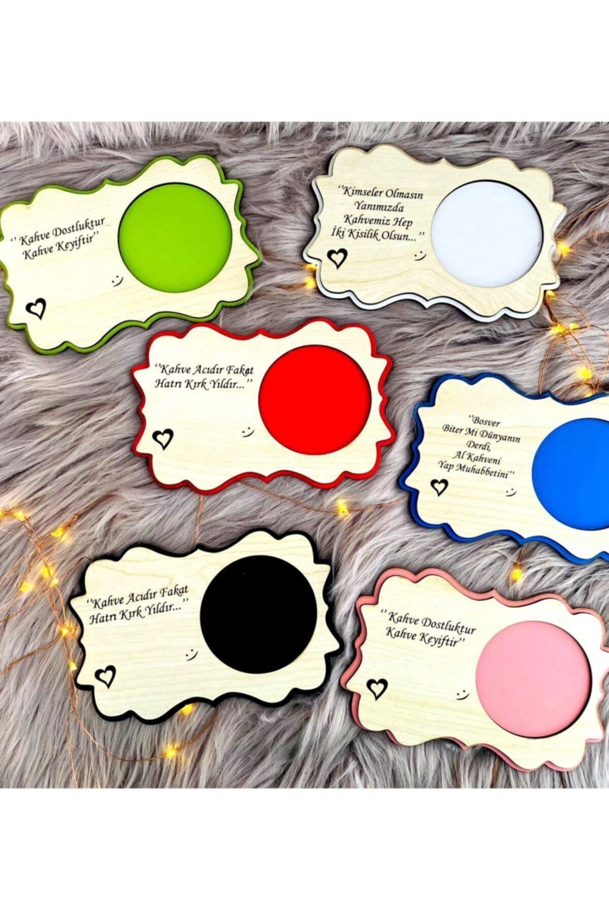 Ahşap Fincan Altlığı 6'lı Kahve Altı